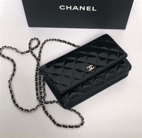 chanel woc patent leather|chanel patent leather shoulder bag.